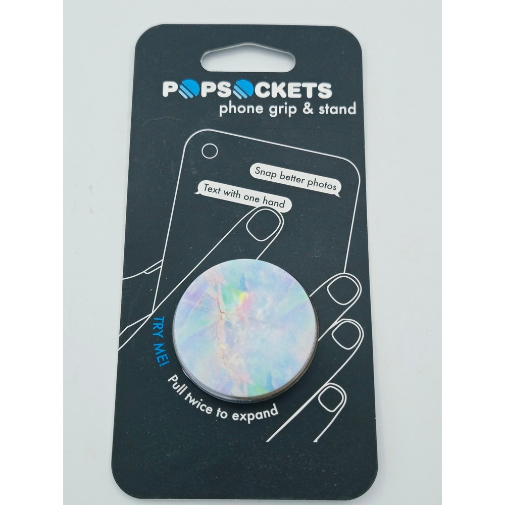 PopSockets Phone Grip and Stand Opal GY GY Iridescent Repositionable 101744